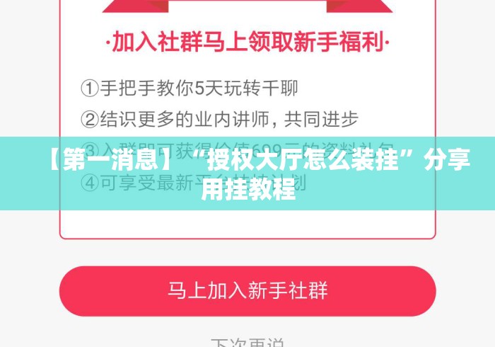 【第一消息】“授权大厅怎么装挂”分享用挂教程