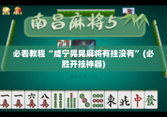 必看教程“咸宁晃晃麻将有挂没有	”(必胜开挂神器)