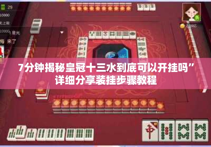 7分钟揭秘皇冠十三水到底可以开挂吗”详细分享装挂步骤教程