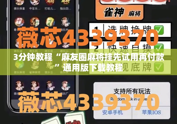 3分钟教程“麻友圈麻将挂先试用再付款”通用版下载教程