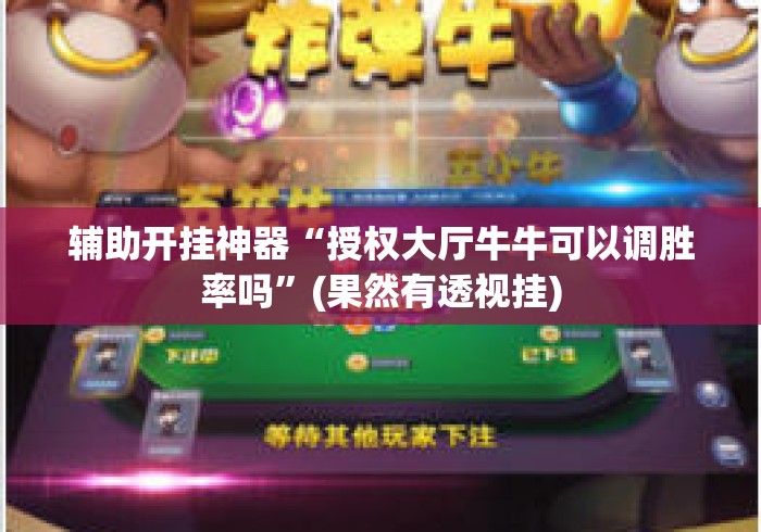 辅助开挂神器“授权大厅牛牛可以调胜率吗	”(果然有透视挂)