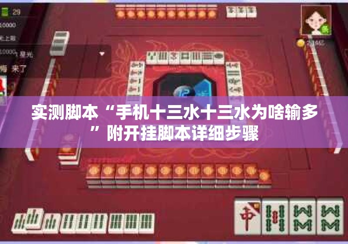 实测脚本“手机十三水十三水为啥输多	”附开挂脚本详细步骤