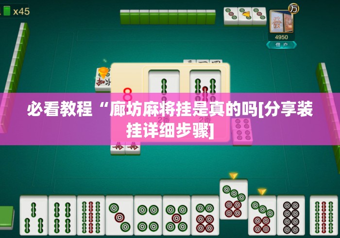 必看教程“廊坊麻将挂是真的吗[分享装挂详细步骤]