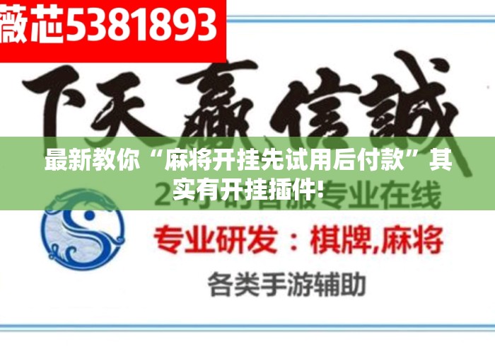 最新教你“麻将开挂先试用后付款”其实有开挂插件!