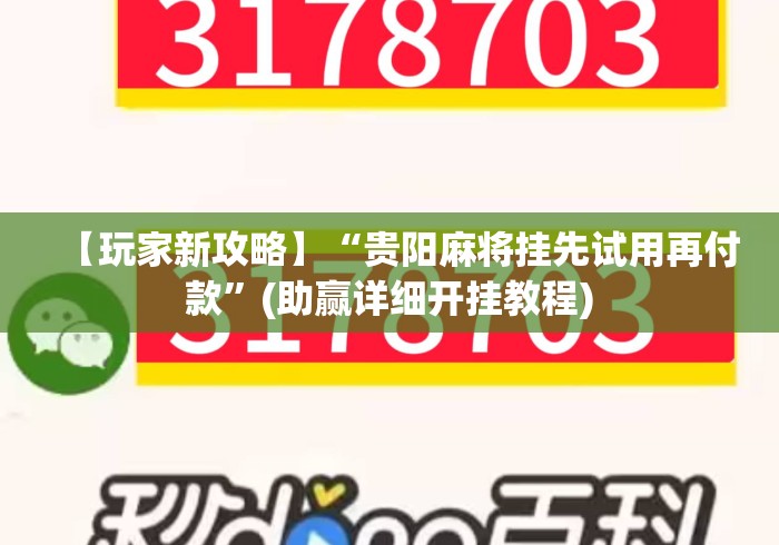 【玩家新攻略】“贵阳麻将挂先试用再付款”(助赢详细开挂教程)