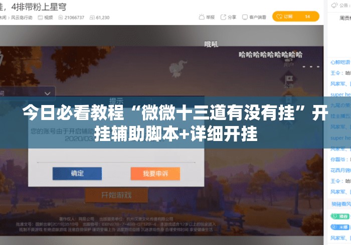 今日必看教程“微微十三道有没有挂”开挂辅助脚本+详细开挂