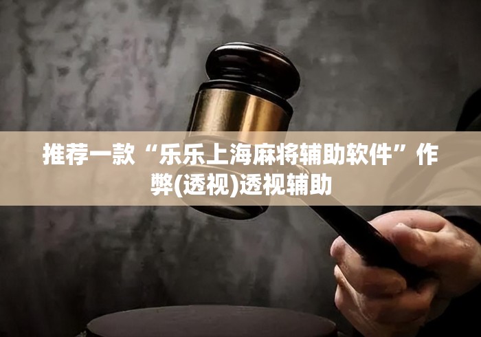 推荐一款“乐乐上海麻将辅助软件”作弊(透视)透视辅助