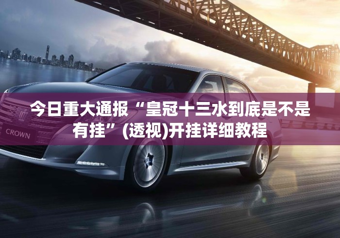 今日重大通报“皇冠十三水到底是不是有挂”(透视)开挂详细教程