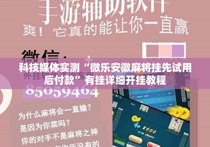 科技媒体实测“微乐安徽麻将挂先试用后付款”有挂详细开挂教程