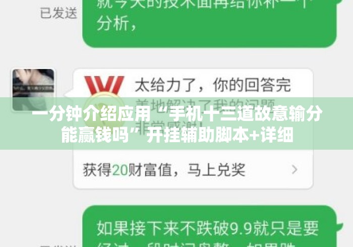 一分钟介绍应用“手机十三道故意输分能赢钱吗”开挂辅助脚本+详细