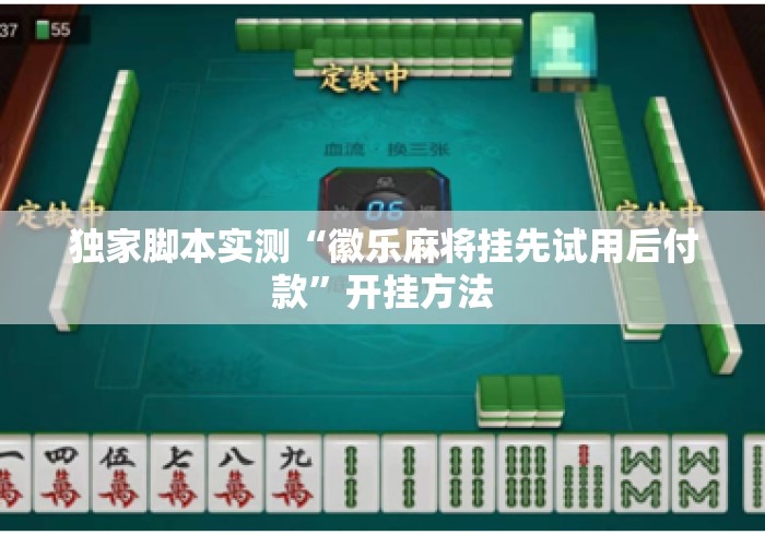 独家脚本实测“徽乐麻将挂先试用后付款	”开挂方法