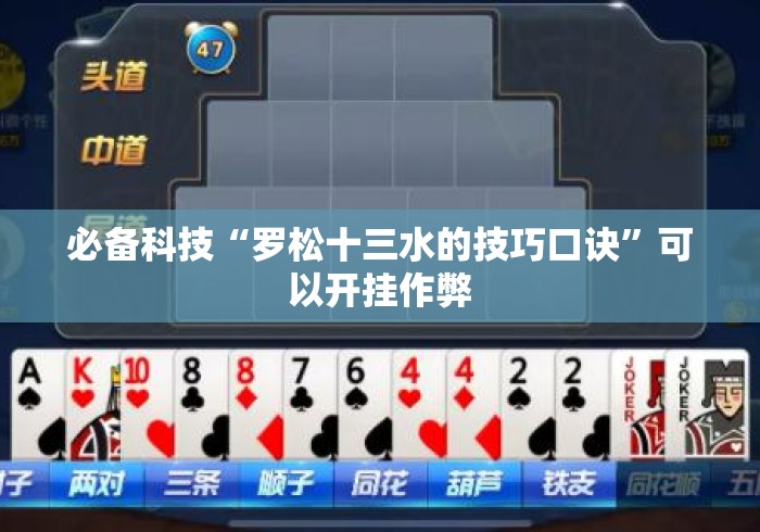 必备科技“罗松十三水的技巧口诀”可以开挂作弊