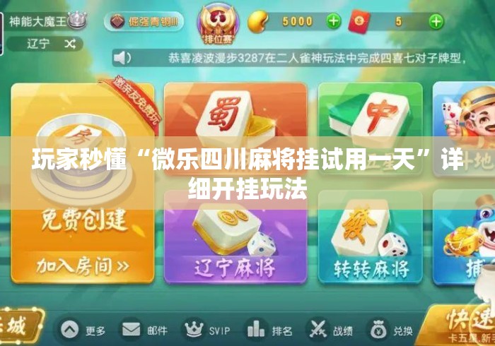 玩家秒懂“微乐四川麻将挂试用一天”详细开挂玩法