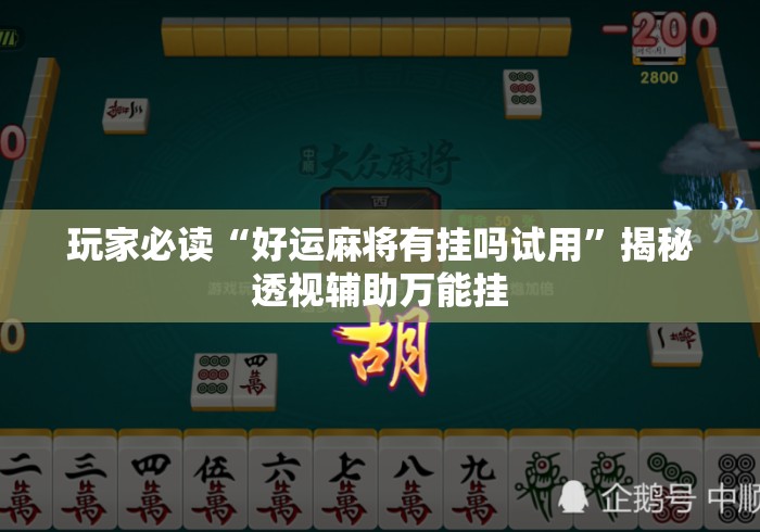 教程分享“微乐陕西麻将免费开挂神器”详细分享装挂步骤教程