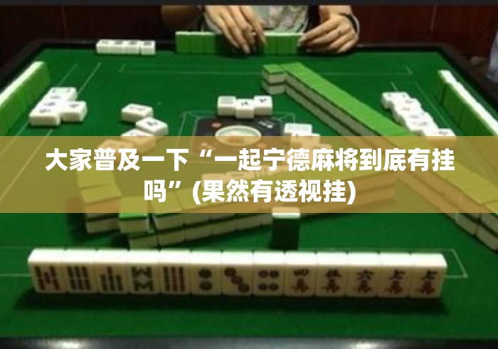 大家普及一下“一起宁德麻将到底有挂吗	”(果然有透视挂)
