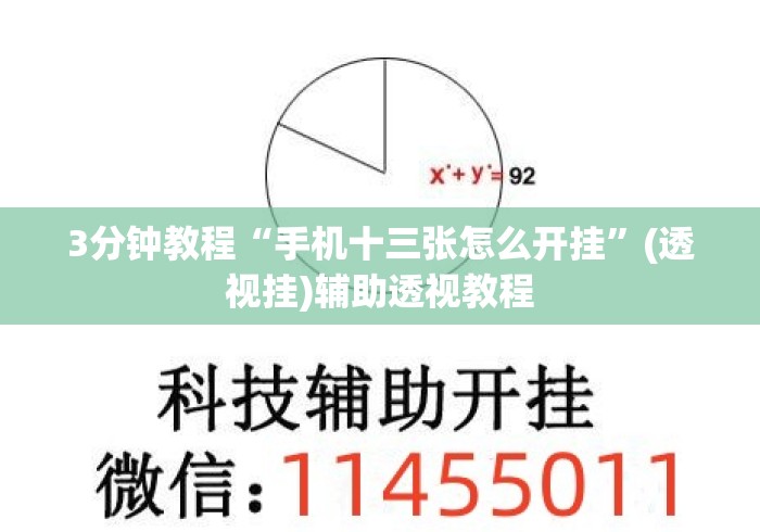 3分钟教程“手机十三张怎么开挂”(透视挂)辅助透视教程