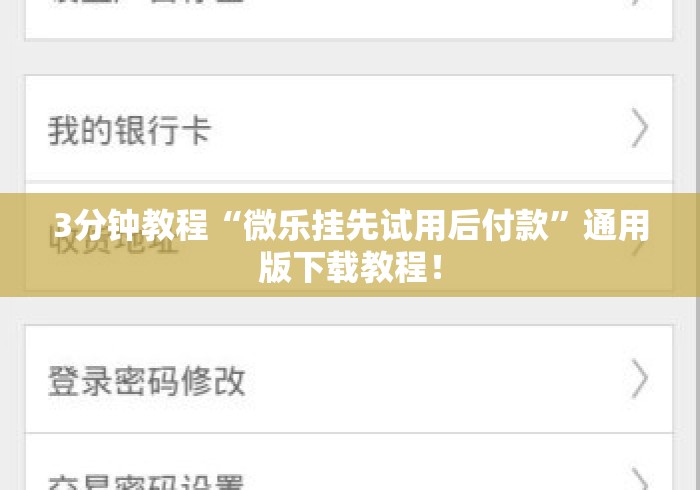 3分钟教程“微乐挂先试用后付款	”通用版下载教程！
