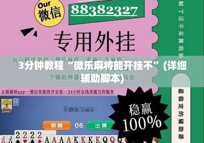 3分钟教程“微乐麻将能开挂不”(详细辅助脚本)