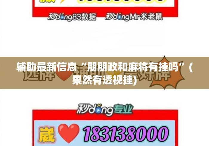 辅助最新信息“朋朋政和麻将有挂吗”(果然有透视挂)