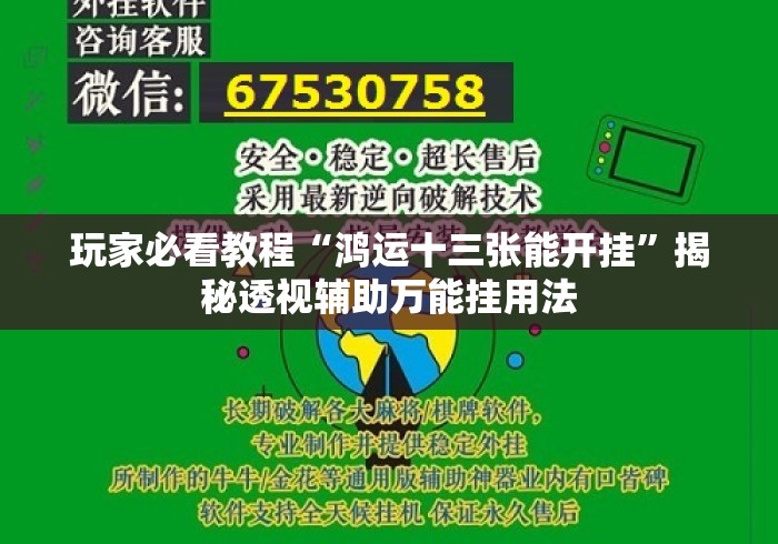 玩家必看教程“鸿运十三张能开挂	”揭秘透视辅助万能挂用法