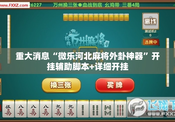 重大消息“微乐河北麻将外卦神器”开挂辅助脚本+详细开挂