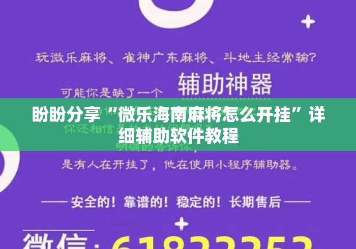 盼盼分享“微乐海南麻将怎么开挂”详细辅助软件教程
