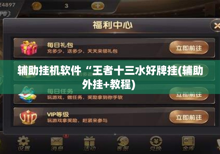 辅助挂机软件“王者十三水好牌挂(辅助外挂+教程) 