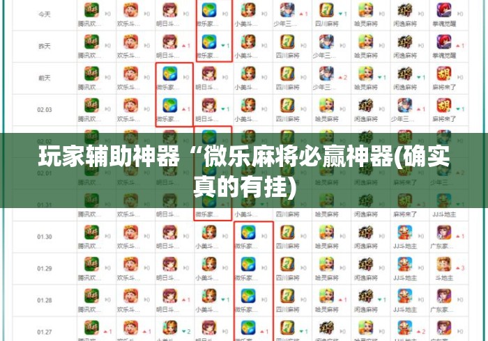 玩家辅助神器“微乐麻将必赢神器(确实真的有挂)