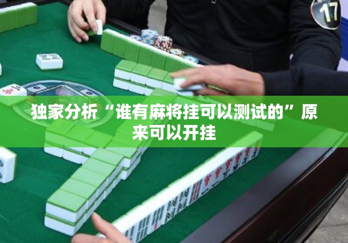 独家分析“谁有麻将挂可以测试的”原来可以开挂