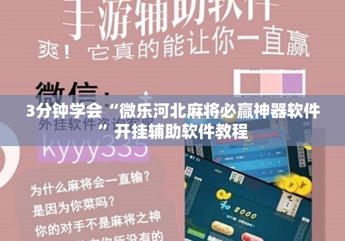 3分钟学会“微乐河北麻将必赢神器软件	”开挂辅助软件教程