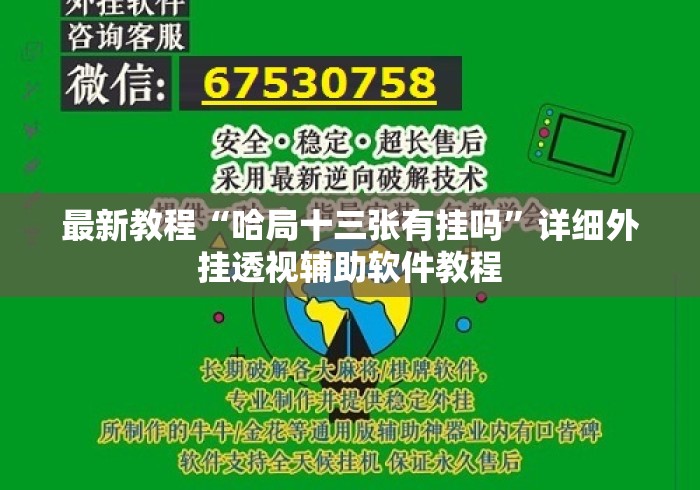 最新教程“哈局十三张有挂吗	”详细外挂透视辅助软件教程