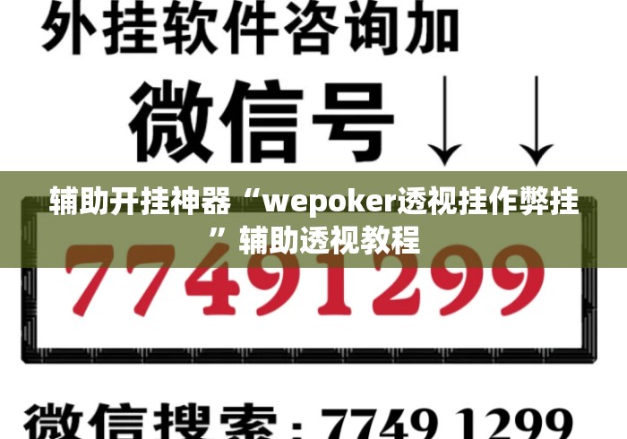 辅助开挂神器“wepoker透视挂作弊挂	”辅助透视教程