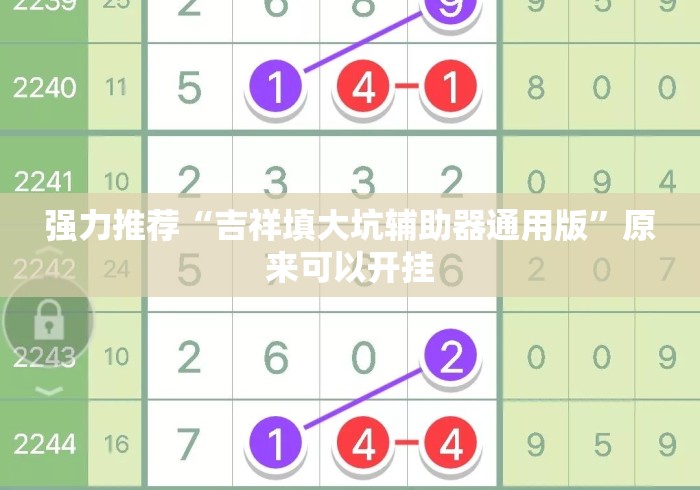 强力推荐“吉祥填大坑辅助器通用版”原来可以开挂