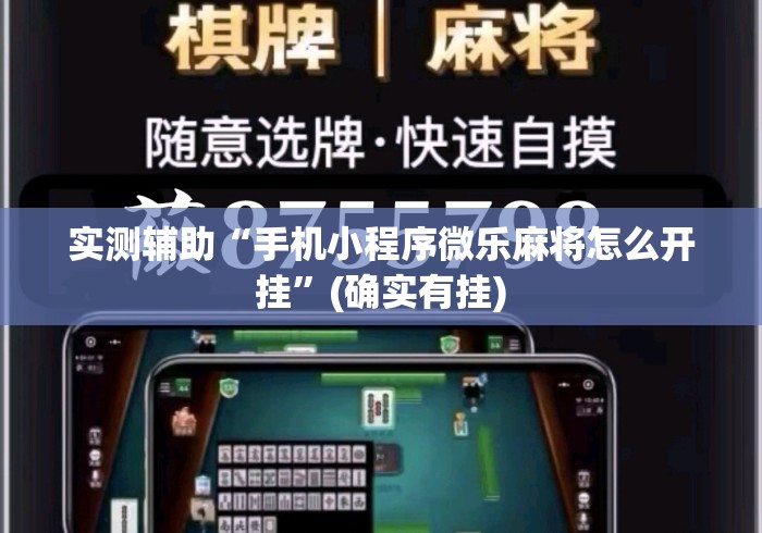 实测辅助“手机小程序微乐麻将怎么开挂	”(确实有挂)