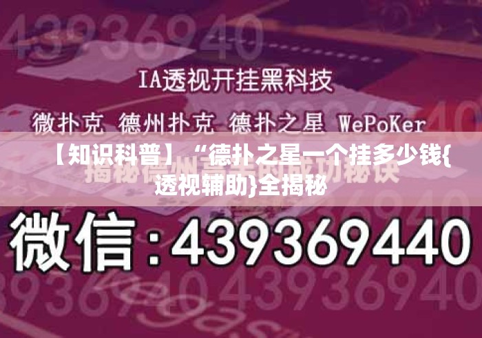 【知识科普】“德扑之星一个挂多少钱{透视辅助}全揭秘