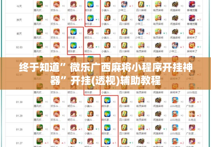 终于知道”微乐广西麻将小程序开挂神器”开挂(透视)辅助教程