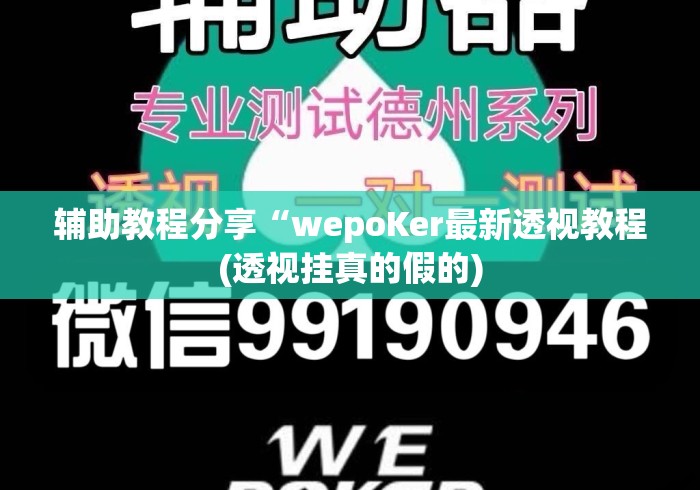 辅助教程分享“wepoKer最新透视教程(透视挂真的假的) 辅助教程分享“wepoKer最新透视教程(透视挂真的假的)