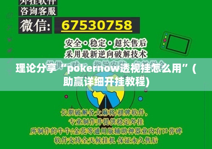 理论分享“pokernow透视挂怎么用	”(助赢详细开挂教程)
