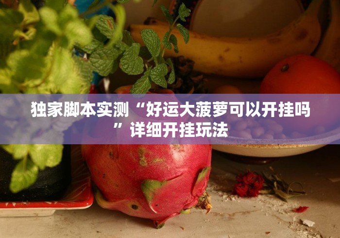 独家脚本实测“好运大菠萝可以开挂吗”详细开挂玩法