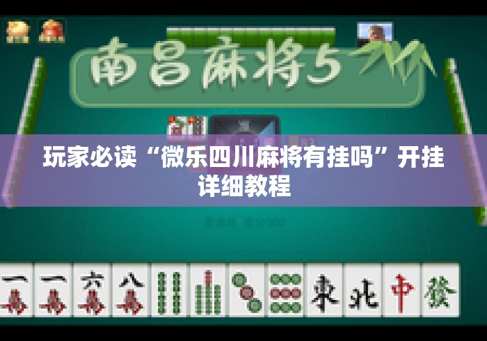 玩家必读“微乐四川麻将有挂吗”开挂详细教程