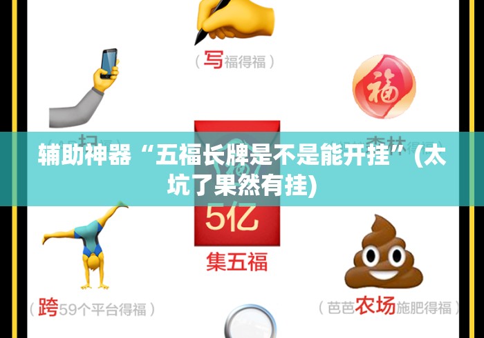 辅助神器“五福长牌是不是能开挂”(太坑了果然有挂)