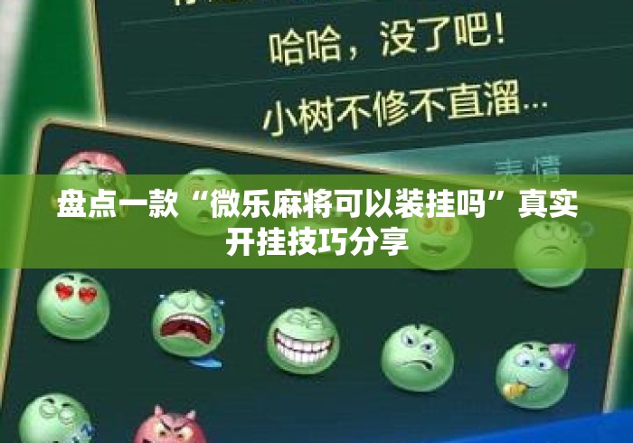 盘点一款“微乐麻将可以装挂吗”真实开挂技巧分享