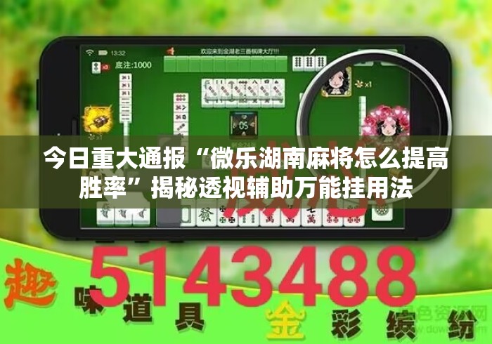 今日重大通报“微乐湖南麻将怎么提高胜率”揭秘透视辅助万能挂用法