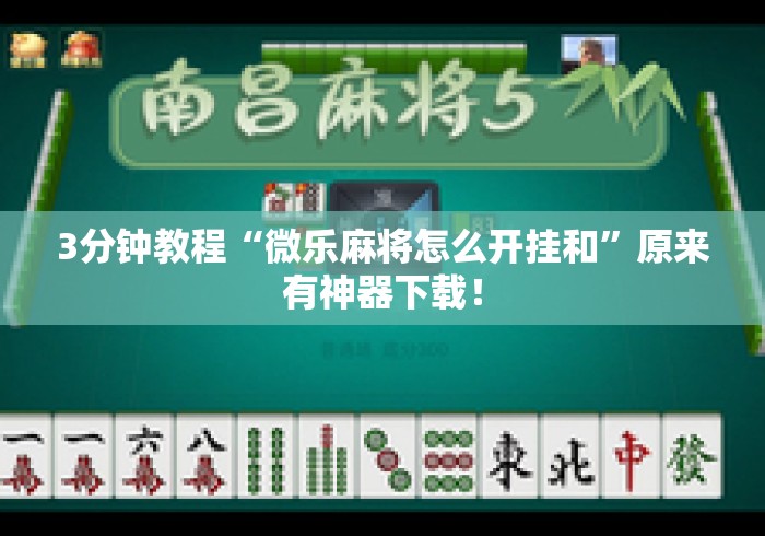3分钟教程“微乐麻将怎么开挂和”原来有神器下载！