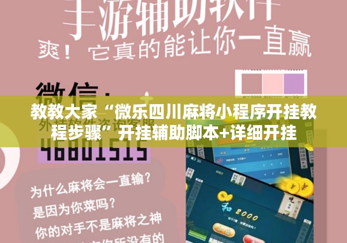教教大家“微乐四川麻将小程序开挂教程步骤”开挂辅助脚本+详细开挂