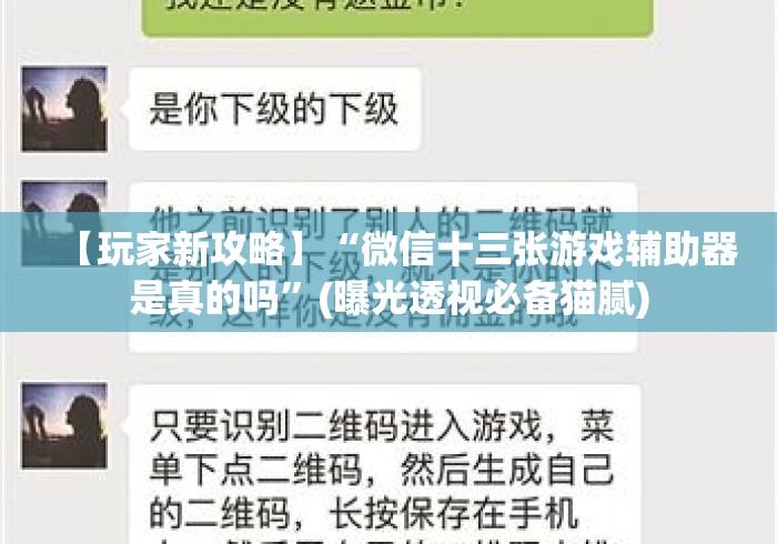 【玩家新攻略】“微信十三张游戏辅助器是真的吗	”(曝光透视必备猫腻)
