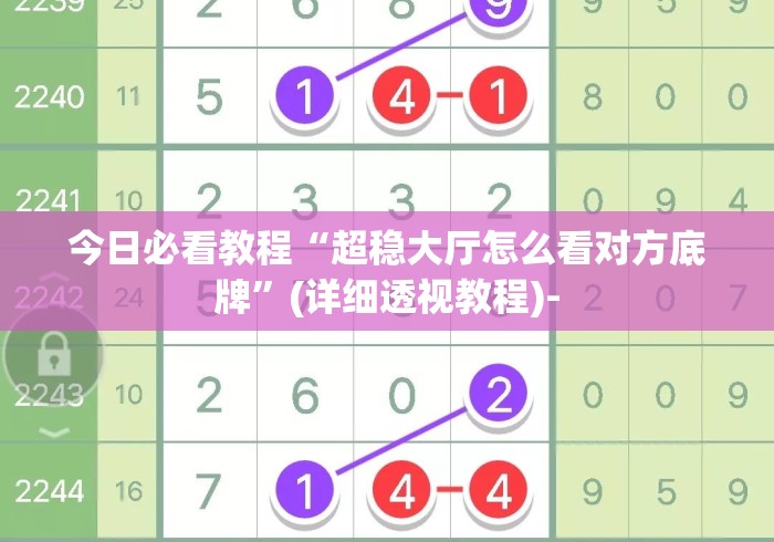 今日必看教程“超稳大厅怎么看对方底牌	”(详细透视教程)-