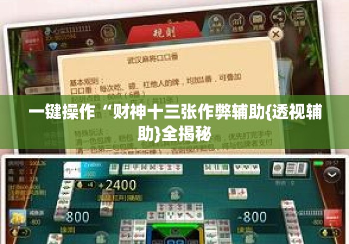 一键操作“财神十三张作弊辅助{透视辅助}全揭秘