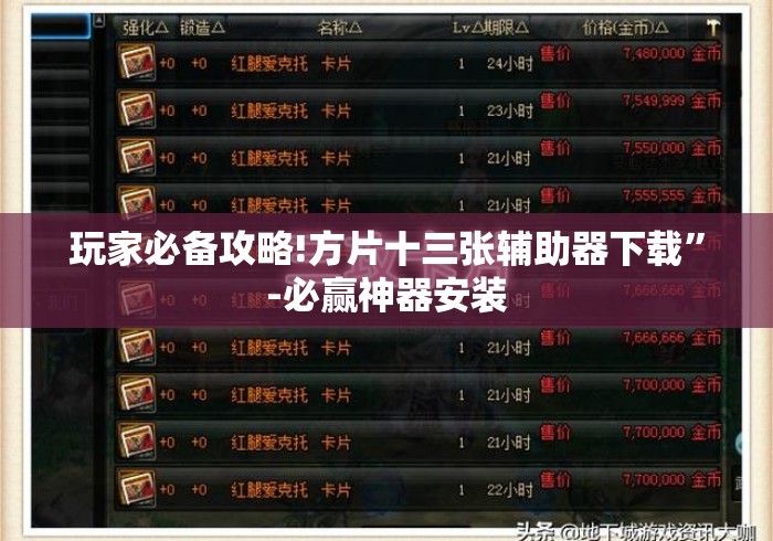 玩家必备攻略!方片十三张辅助器下载”-必赢神器安装