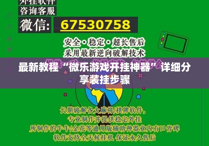 最新教程“微乐游戏开挂神器	”详细分享装挂步骤